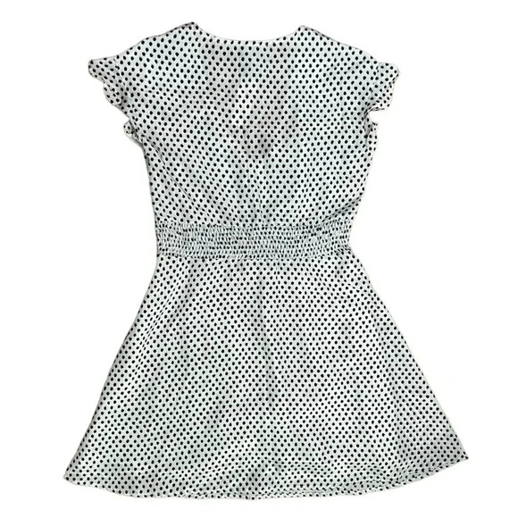 HEARTLOOM Black/White Polka Dot Dress sz S Fit & Flare V-neck Lined Short - Picture 3 of 10